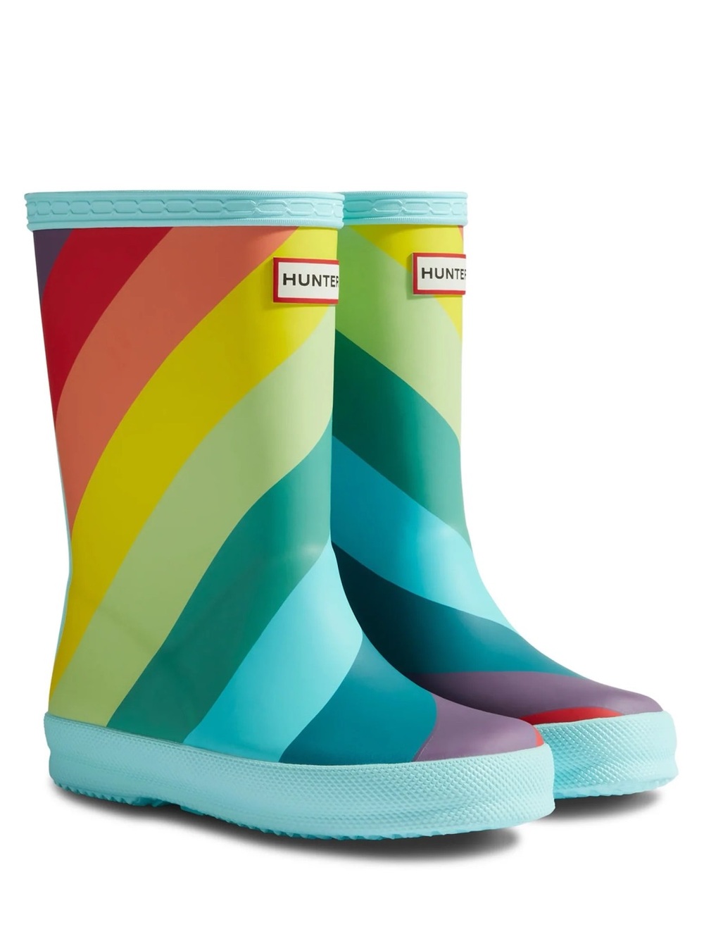 Hunter's Rainbow Striped Toddler Rain Boots
